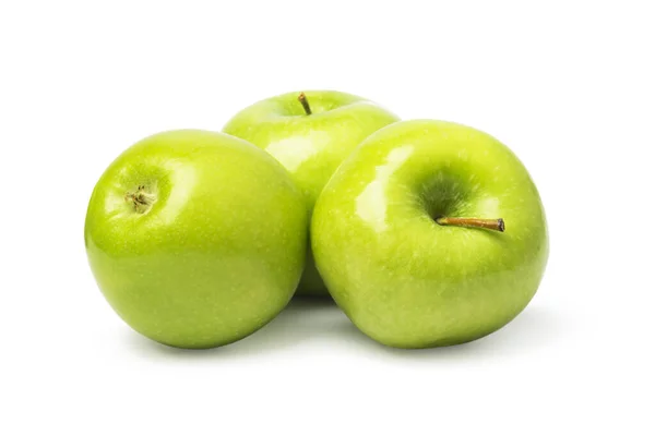 Zielone Jabłka Białym Tle — Zdjęcie stockowe