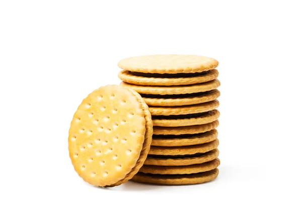 Galletas Sándwich Rellenas Chocolate Aisladas Sobre Fondo Blanco — Foto de Stock