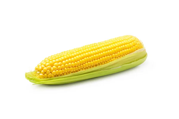 Sladké Kukuřice Izolované Bílém Pozadí — Stock fotografie