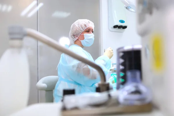 Activitatea Medicilor Stomatologilor Sala Operație Dispozitivul Ventilație Artificială Plămânilor Copiați — Fotografie, imagine de stoc
