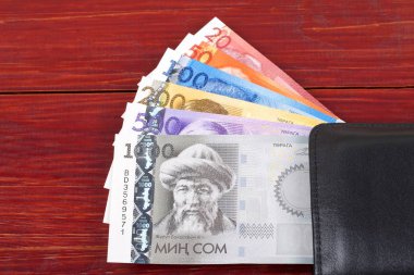 Kırgız para siyah cüzdan 