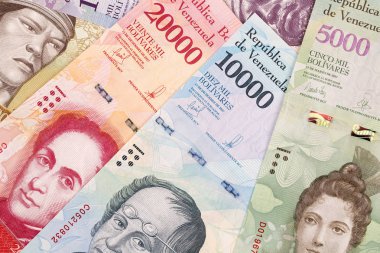 Venezuelan Bolivares, a business background with money from Venezuela  clipart