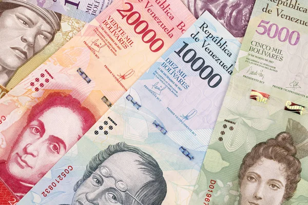 Venezuelanische Bolivares Ein Geschäftlicher Hintergrund Mit Geld Aus Venezuela — Stockfoto