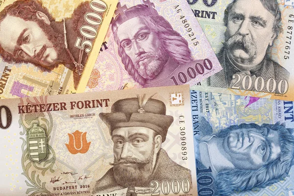 Hongaarse Geld Een Achtergrond — Stockfoto