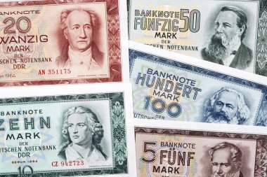 Doğu Almanya, bir arka plan eski para 