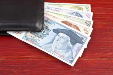 M-cüzdanda bulunan siyah Batı Almanya eski para 