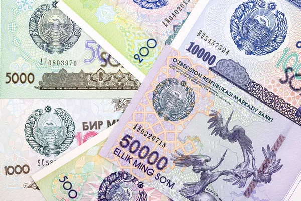 Geld Uit Oezbekistan Een Zakelijke Achtergrond — Stockfoto