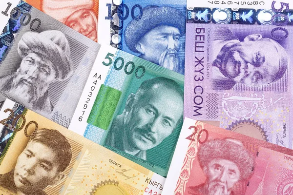 Geld Van Kirgizië Een Zakelijke Achtergrond — Stockfoto