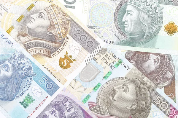 Złoty Polski Tła Biznesowego Banknotów — Zdjęcie stockowe