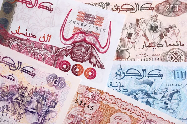 Algerijnse Dinar Een Achtergrond Met Geld Uit Algerije — Stockfoto