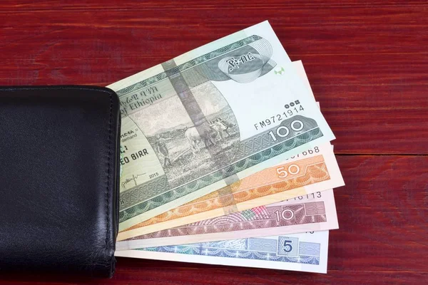 Dinero Etíope Cartera Negra — Foto de Stock
