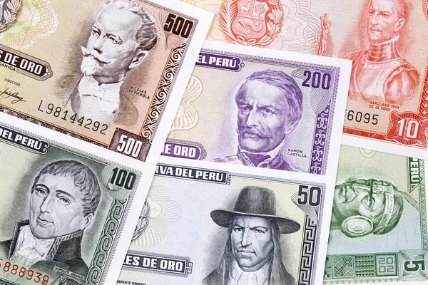 Dinheiro Peruano Fundo Negócios — Fotografia de Stock