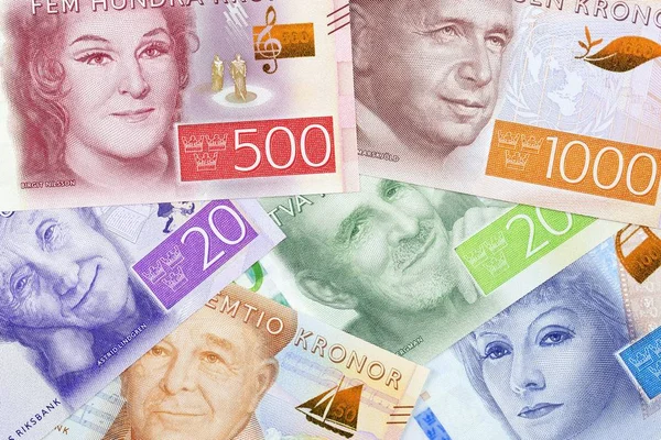 瑞典货币商业背景 — 图库照片