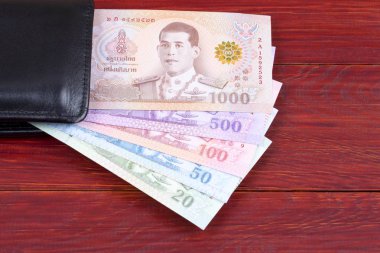 Tayland Bahtı siyah cüzdan 