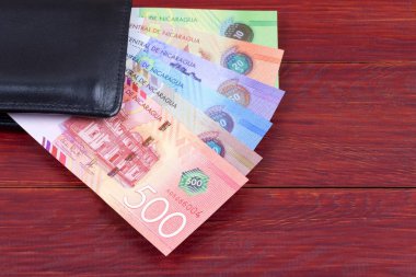 M-cüzdanda bulunan siyah Nikaragua para 