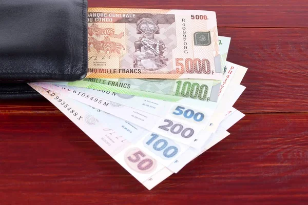 Dinero Del Congo Cartera Negra — Foto de Stock