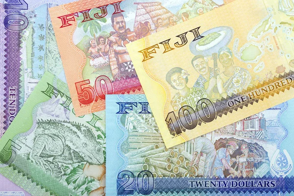 Fidžijské Dolary Reverzní Strana Obchodní Zázemí — Stock fotografie