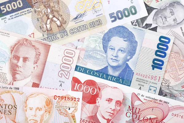 Viejo Dinero Costarricense Fondo Negocios —  Fotos de Stock