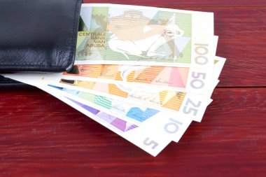 Aruban Florin siyah cüzdan 