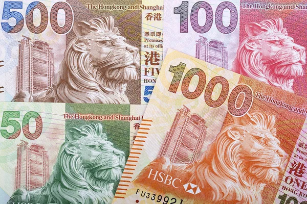 Hongkong Dollar Als Geschäftlicher Hintergrund — Stockfoto