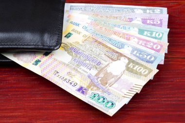 M-cüzdanda bulunan siyah Zambia Kwacha 
