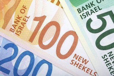 İsrail Yeni Şekels, bir iş arka plan 