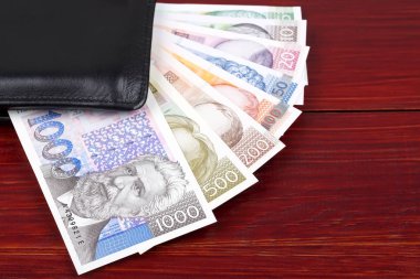 Siyah cüzdan hırvat Kuna tam seti 