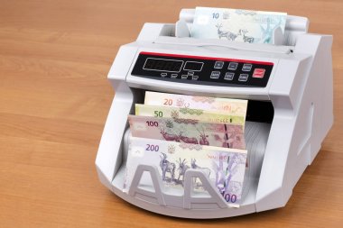 Bir sayma makinesinde Namibya Doları 