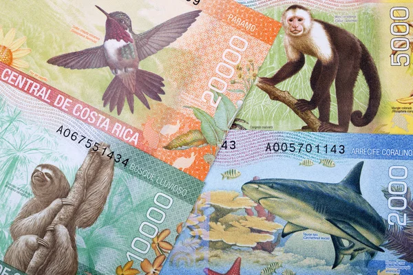 Costa Rican Colones Obchodní Zázemí — Stock fotografie