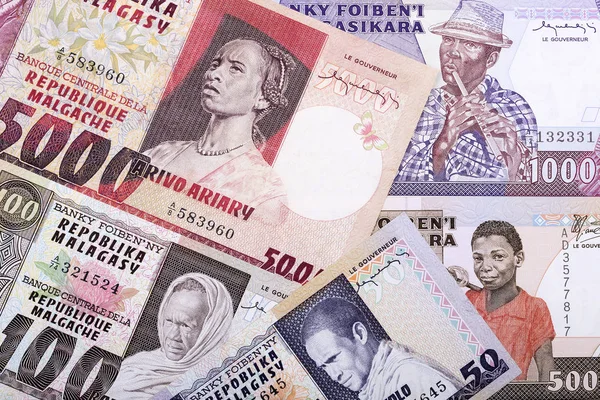 来自马达加斯加的旧钱商业背景 — 图库照片