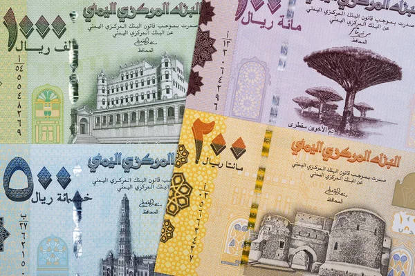 Yemeni Rial Business Background — Stock Photo, Image