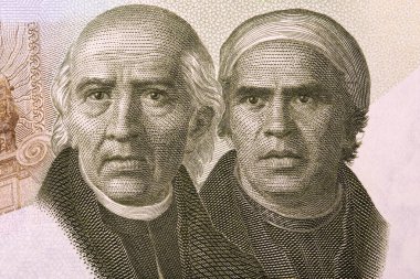 Miguel Hidalgo ve Jose Mara Morelos Meksika Pezosu 'ndan portre