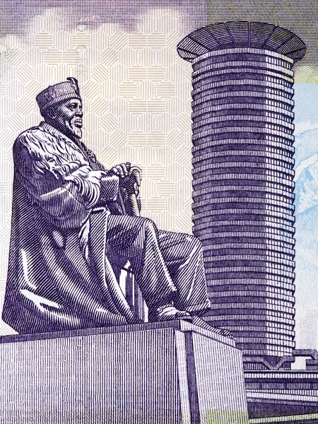 Estatua Del Presidente Jomo Kenyatta Retrato Del Dinero Keniano —  Fotos de Stock