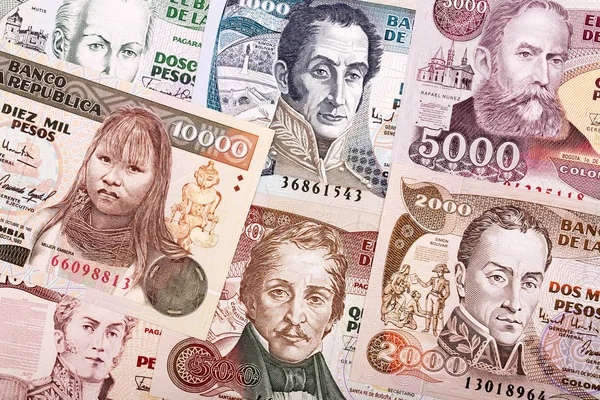 Oud Colombiaans Geld Een Zakelijke Achtergrond — Stockfoto