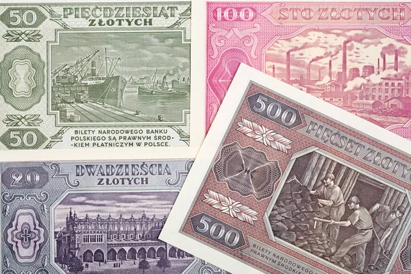 Staré Polské Peníze Zlotý Business Background — Stock fotografie