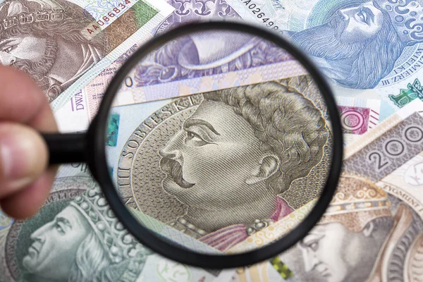 Polski Złoty Lustrze Tło Biznesowe — Zdjęcie stockowe