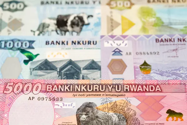 Rwandees Geld Franc Een Zakelijke Achtergrond — Stockfoto