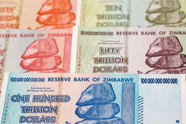 Staré Zimbabwské Peníze Dolar Obchodní Zázemí Stock Fotografie