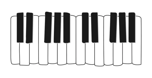 Música Piano Vetorial Teclado Instrumento Musical Ilustração Plana Sobre Fundo — Vetor de Stock