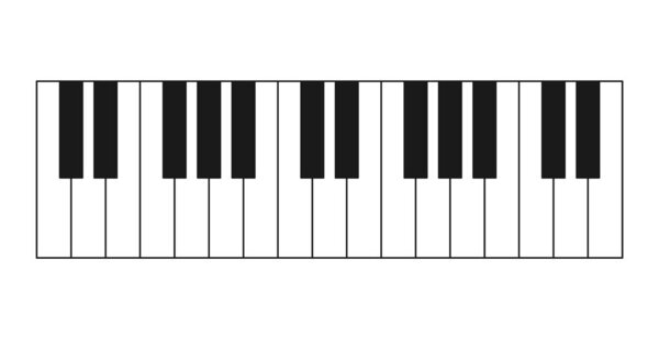 Piano keys vector illustration. Part of a musical instrument. On a white background.