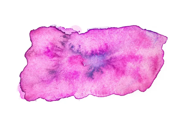 Tache aquarelle abstraite sur papier texturé blanc. Isolé. Main droite — Photo