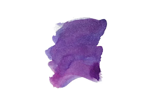 Tache Aquarelle Abstraite Sur Papier Texturé Blanc Isolé Fond Dessiné — Photo