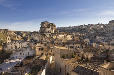 Eski Matera, Basilicata, İtalya 'nın mimarisi.