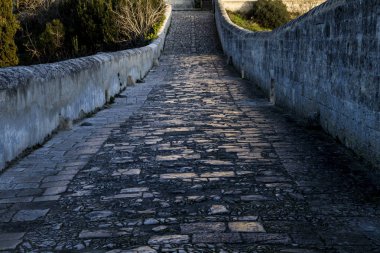 Eski Matera, Basilicata, İtalya 'nın mimarisi.