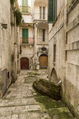 Eski Matera, Basilicata, İtalya 'nın mimarisi.
