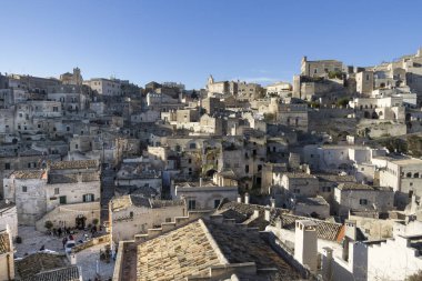 Eski Matera, Basilicata, İtalya 'nın mimarisi.