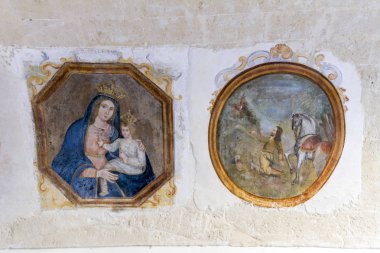 Puglia, Apulia, Güney İtalya 'daki eski Gravina kasabasının mimari detayları.