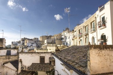 Eski Matera, Basilicata, İtalya 'nın mimarisi.