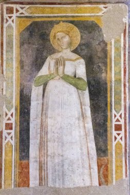 İtalya 'daki eski kilisenin iç detayları..