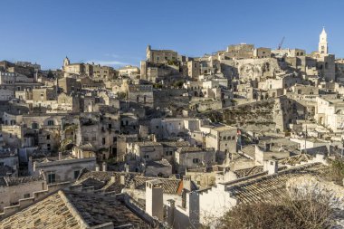 Eski Matera, Basilicata, İtalya 'nın mimarisi.